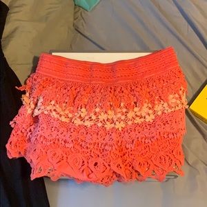 Pink Flowy Skorts